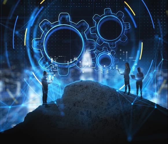 Digital technology landscape representing Tech Hat mission and partnerships